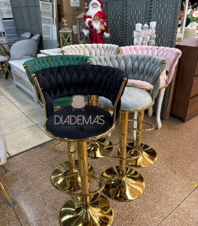 Taburete Queen Gold regulable para barra