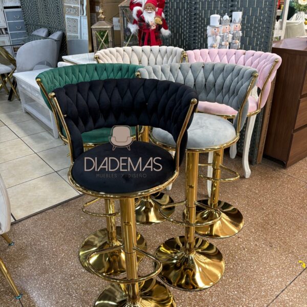 Taburete Queen Gold regulable para barra