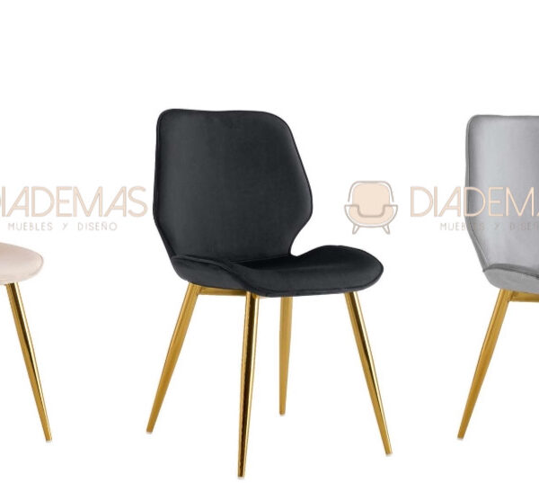 Silla Royal con base met&aacute;lica y tapiz elegante