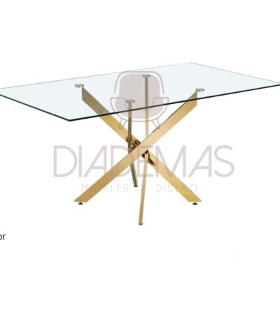 Mesa Dubai dorada de 140x80