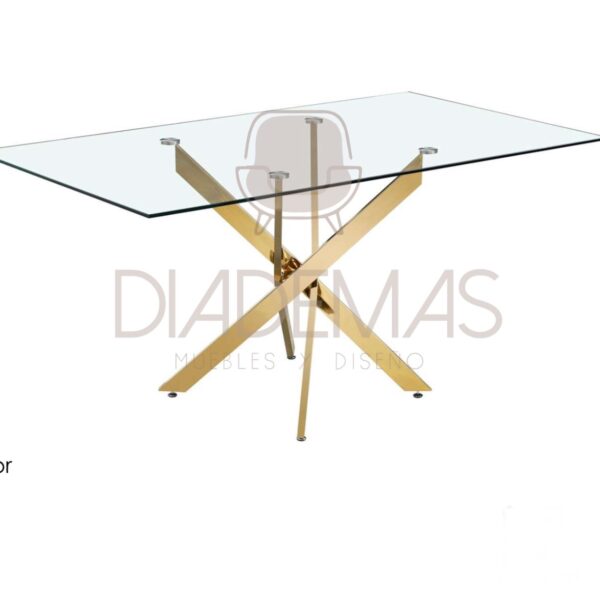 Mesa Dubai dorada de 140x80