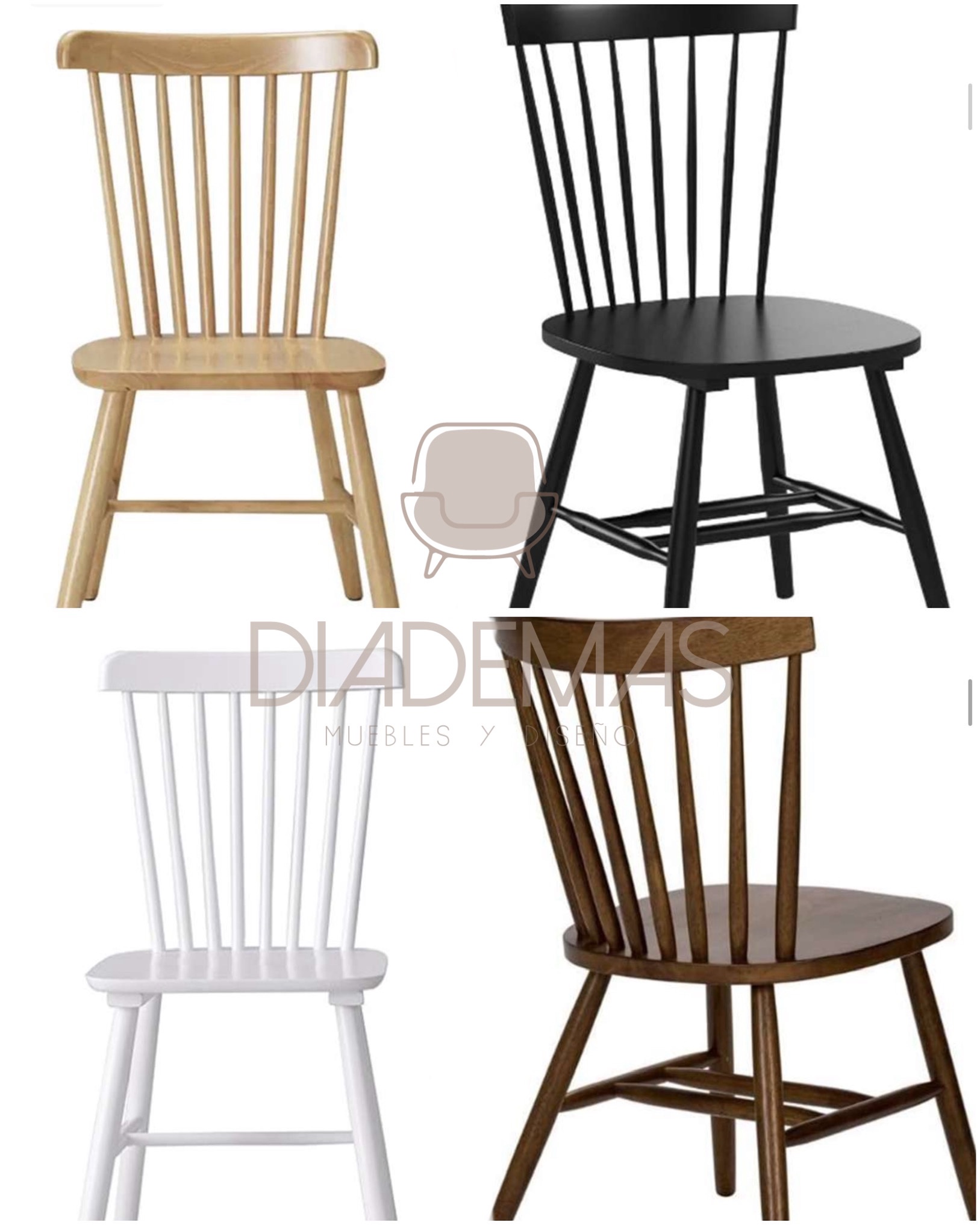 6d6d60b6-ad2a-41c7-bd1d-a84058c7d3e2.jpeg Silla Windsor en blanco negro chocolate y madera natural