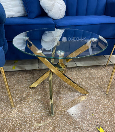 Mesa de Centro Gold 60x65 con vidrio templado