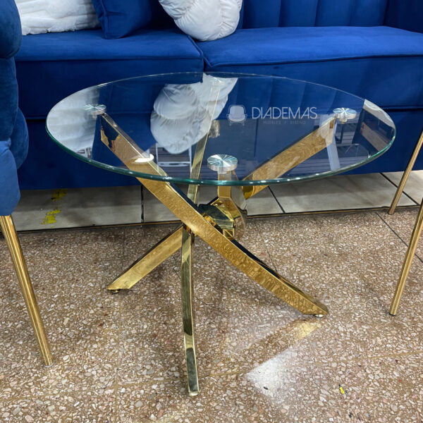 Mesa de Centro Gold 60x65 con vidrio templado