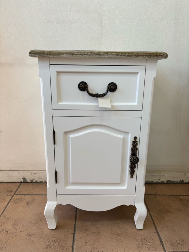 Velador provenzal puerta cajon madera de olmo 42x35x68