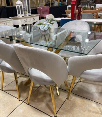 Comedor Siena 140x80 con 4 sillas y 2 sitiales