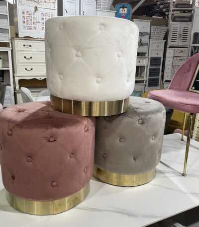 Pouf Capitone Azul 40x45 para decoraci&oacute;n