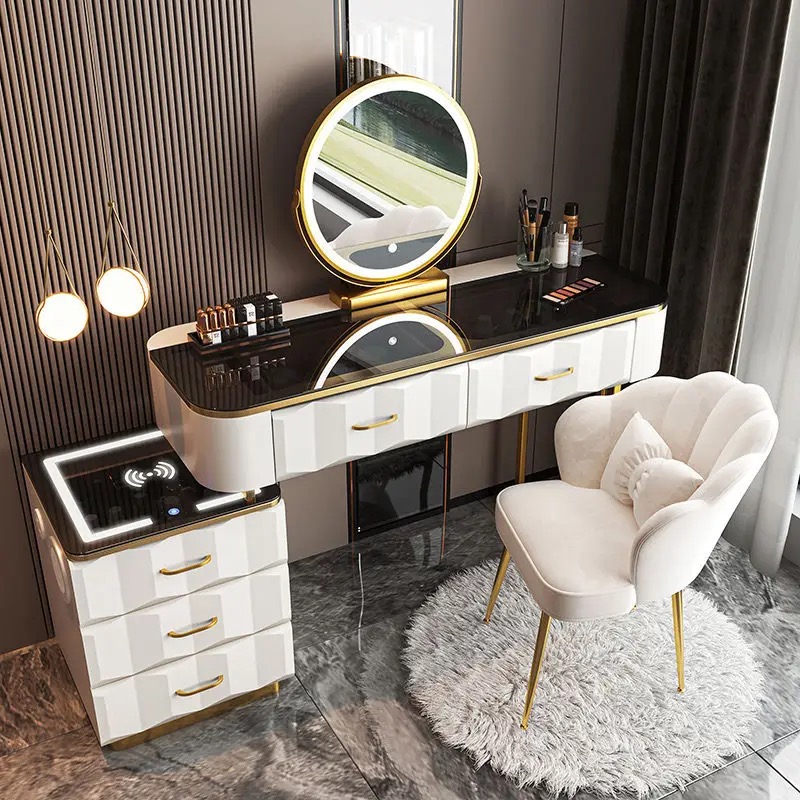 Tocador Relieve Inteligente con espejo y silla
