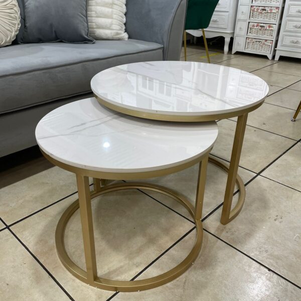 Mesa Nido Blanca set de 2 piezas para living