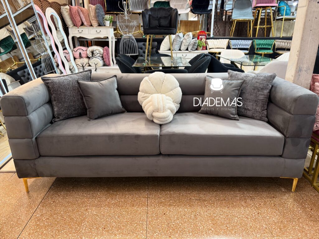 Sof&aacute; Teddy en tela boucle con resortes