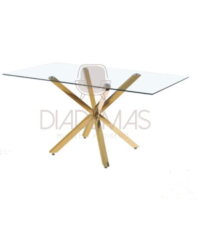 Mesa Madrid dorada de 140x80x75