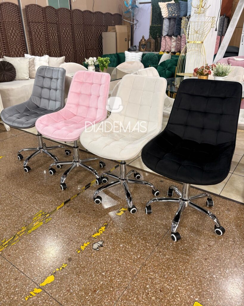 Silla de escritorio Botons regulable con base plateada