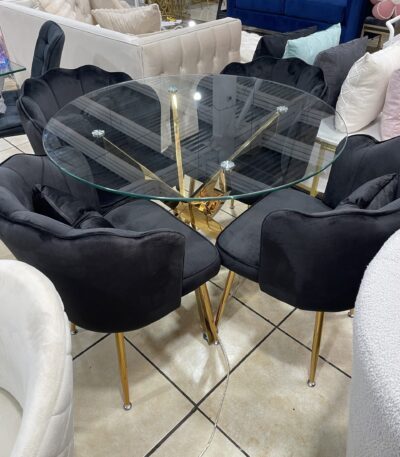 Comedor Coral de 1 metro con 4 sillas Velvet