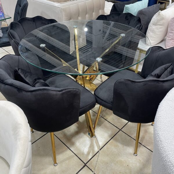 Comedor Coral de 1 metro con 4 sillas Velvet
