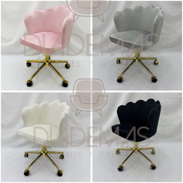 Silla Coral escritorio dorada y regulable