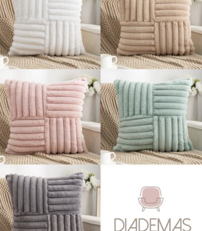 Coj&iacute;n Peludo Zigzag 45x45 con relleno