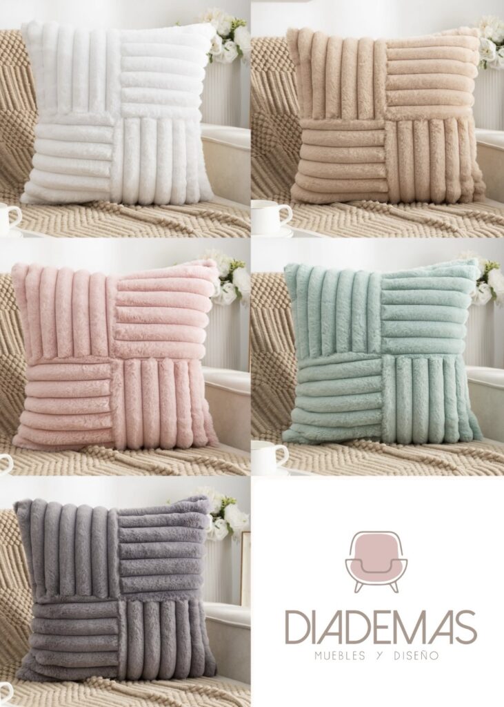 Coj&iacute;n Peludo Zigzag 45x45 con relleno