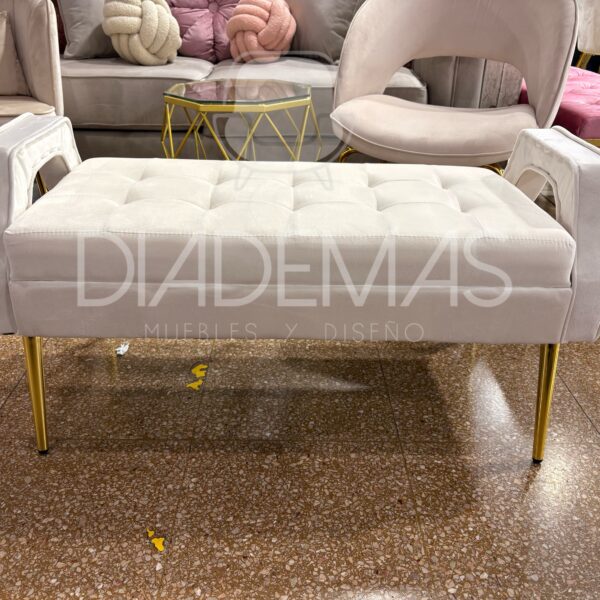 Banqueta Emma dorada de 105x45x45