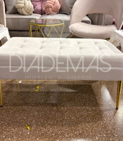 Banqueta Emma dorada de 105x45x45