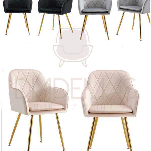 Sitial Diamond con patas doradas