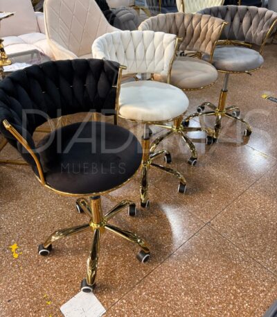 Silla de escritorio Trenza con base dorada