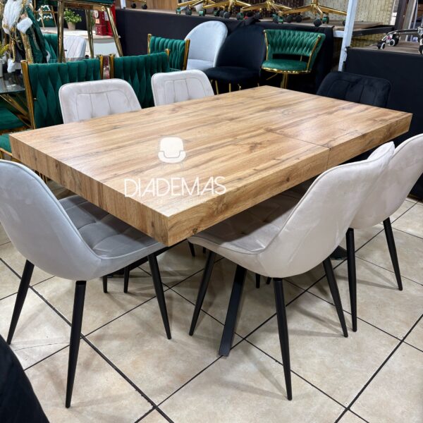 Comedor Wood extensible con 6 sillas