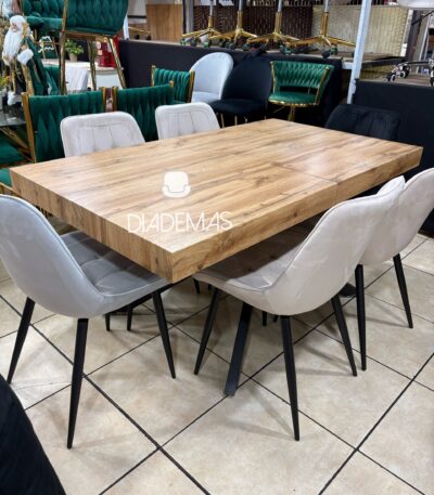 Comedor Wood extensible con 6 sillas