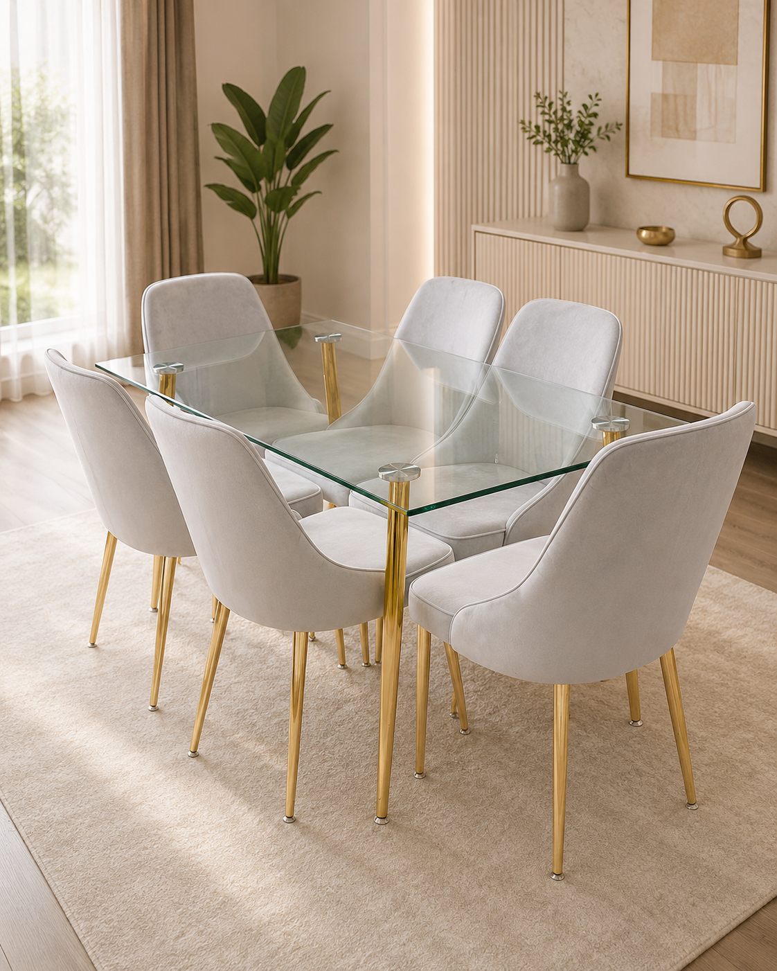 a944212a-e20c-4e2e-823f-43104a6c2b97 Comedor Paris 160x90 con 6 sillas elegantes