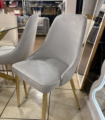 Silla Paris en felpa con base dorada