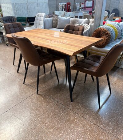 Comedor rustico 1.40 con 4 sillas capitone Antique