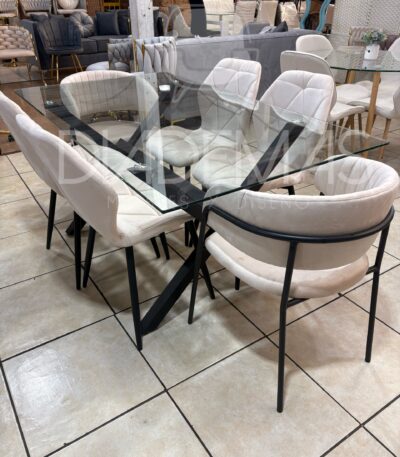 Comedor Atenas con mesa Bursa y 6 asientos