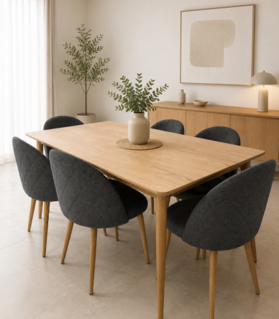 Comedor con extension de 1.60 a 2.00 con 6 sillas Diamond