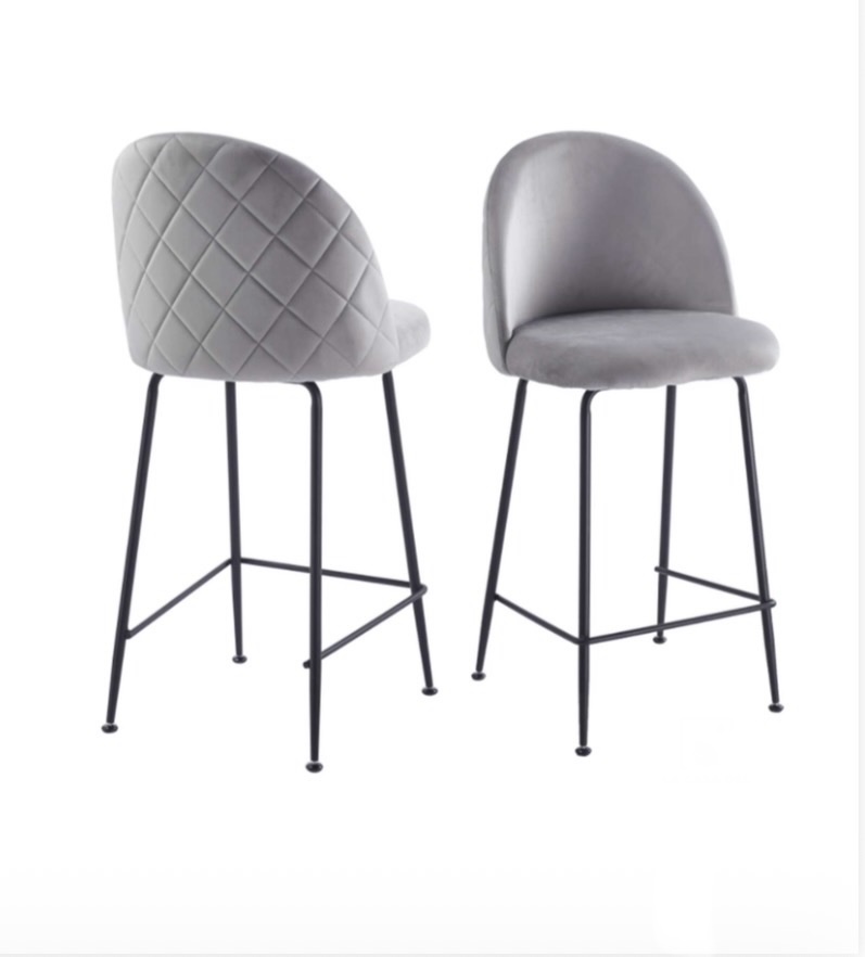 Pack 2 Taburete Metálico con Asiento de Madera Ideal para Barra