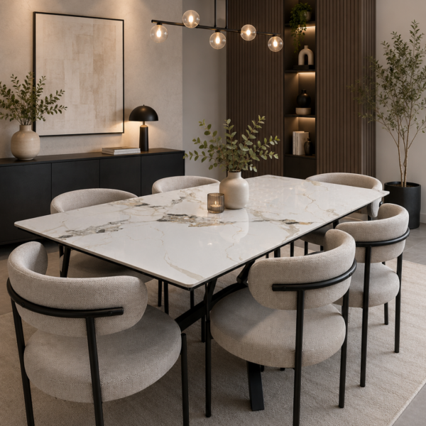 Comedor Oasis con mesa Stone de 160x90 y 6 sillas