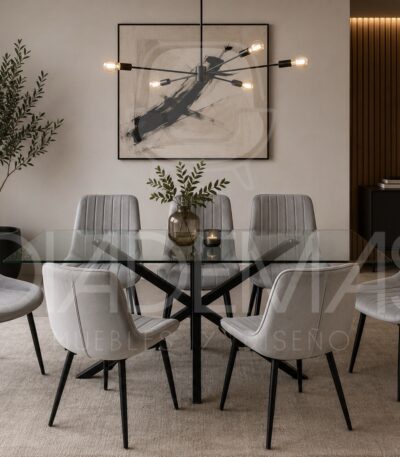 Comedor Lisboa con mesa Madrid de 160x90 y 6 sillas