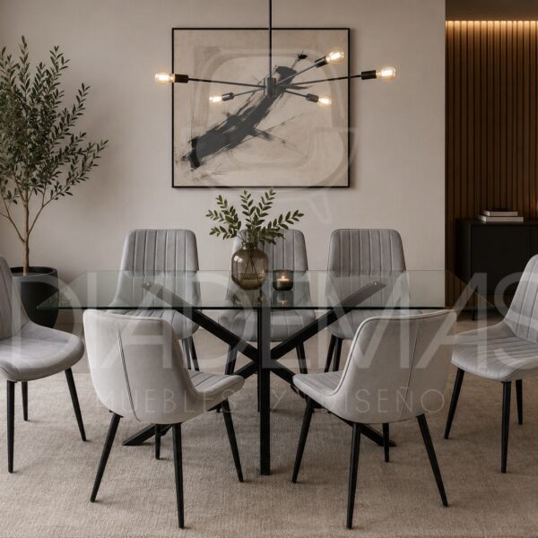 Comedor Lisboa con mesa Madrid de 160x90 y 6 sillas