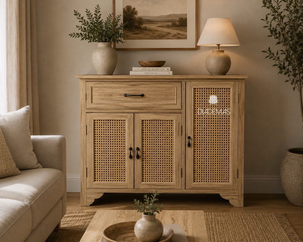 Buffet rustico de madera de haya 100x35x90