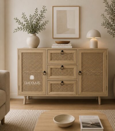 Buffet rustico de madera de haya 100x38x70