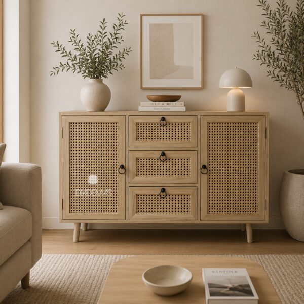 Buffet rustico de madera de haya 100x38x70