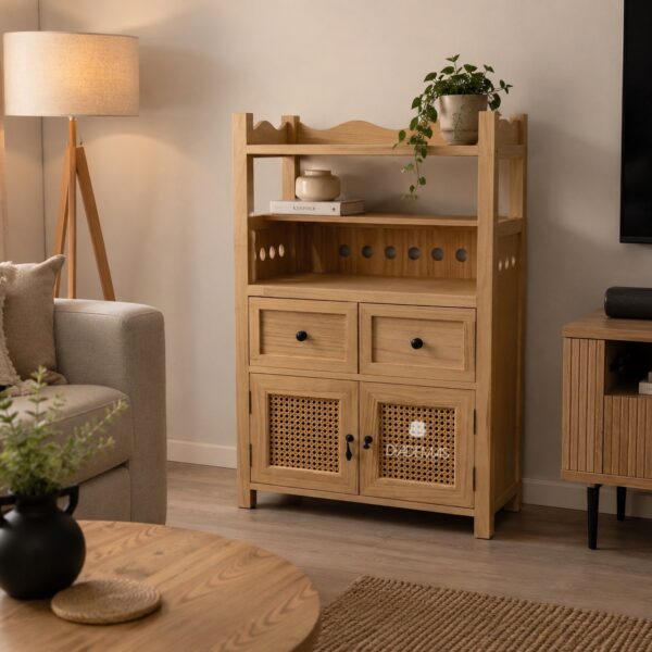 Librero rustico de madera de haya 90x60x35